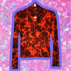 Euro Vintage Y2K  Floral Top Blouse Xs S M 90s 2000s Shirt Whimsygoth Fairy Core